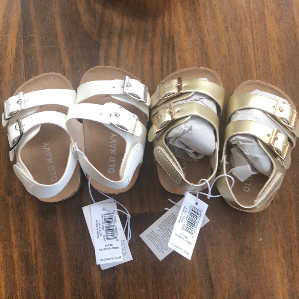 COPY - 2 Pairs of Faux-Leather Double-Buckle Sandals for Baby